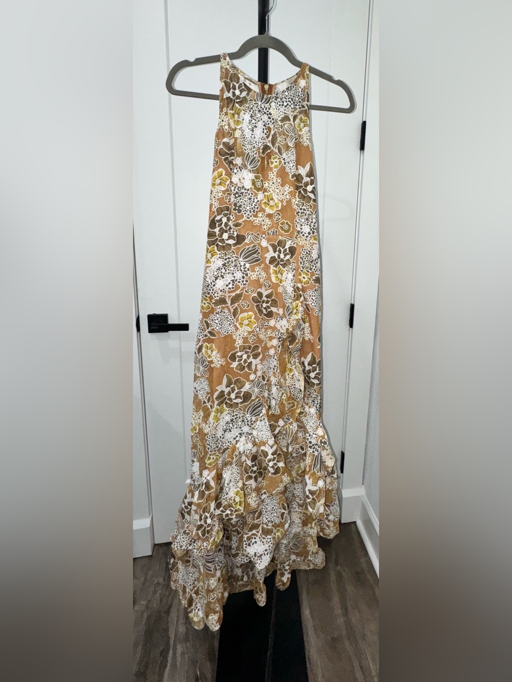 Bronx & Banco Floral Lace Asymmetrical Ruffle Maxi Dress XS - Picture 6 of 13